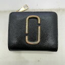 【中古】 マークジェイコブス MARC JACOBS ミニウォレット ブラック×ゴールド×ピンク 二つ折り財布 レディース 06w3885 【三郷店】