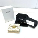 【中古】CELINE セリーヌ スモールウォレット トリオンフ / トリオンフキャンバス レディース ホワイト / タン ミニ財布 二つ折り財布 03w11559 【入間店】(4)