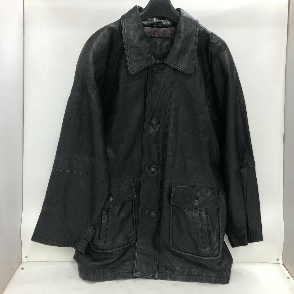 【中古】 ストラスコナー STRATHCONAR レザージャケット ブラック サイズM 中国製 メンズ アウター 羊革 02w11599 【牛久店】