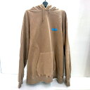 【中古】 XLARGE PIGMENT BURN DOWN PULLOVER HOODED SWEAT エクストララージ ブラウン バックプリント サイズXL ...
