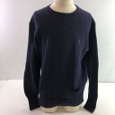04w3105∞※【中古】 Polo by Ralph Lauren ポロ バイ ラルフローレン ニット セーター ネイビー M コットン 【八王子店】