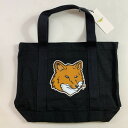 04w2990▽※【中古】MAISON KITSUNE メゾンキツネ トートバッグ キャンバス プリント LW0510WW0050 ブラック【八王子店】