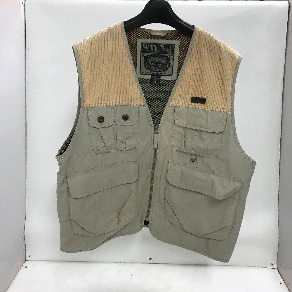 【中古】 PACIFIC TRAIL パシフィックトレイル 00‘s コーデュロイ ナイロン ベスト アメカジ ベージュ サイズXL 中国製 メンズ ベスト HAK-61247 02w12581 【牛久店】
