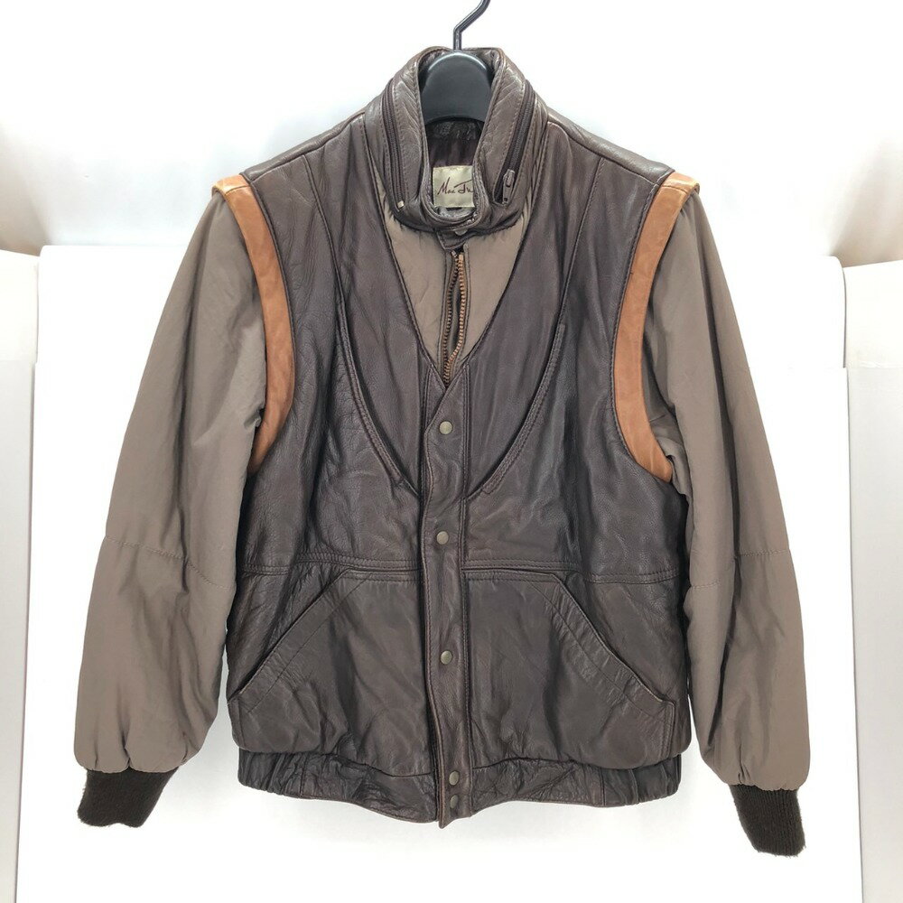 【中古】 Max Jurian 中綿レザージャケット ブラウン サイズ38 アメリカ製 メンズ アウター 牛革 05w09809 【館林店】