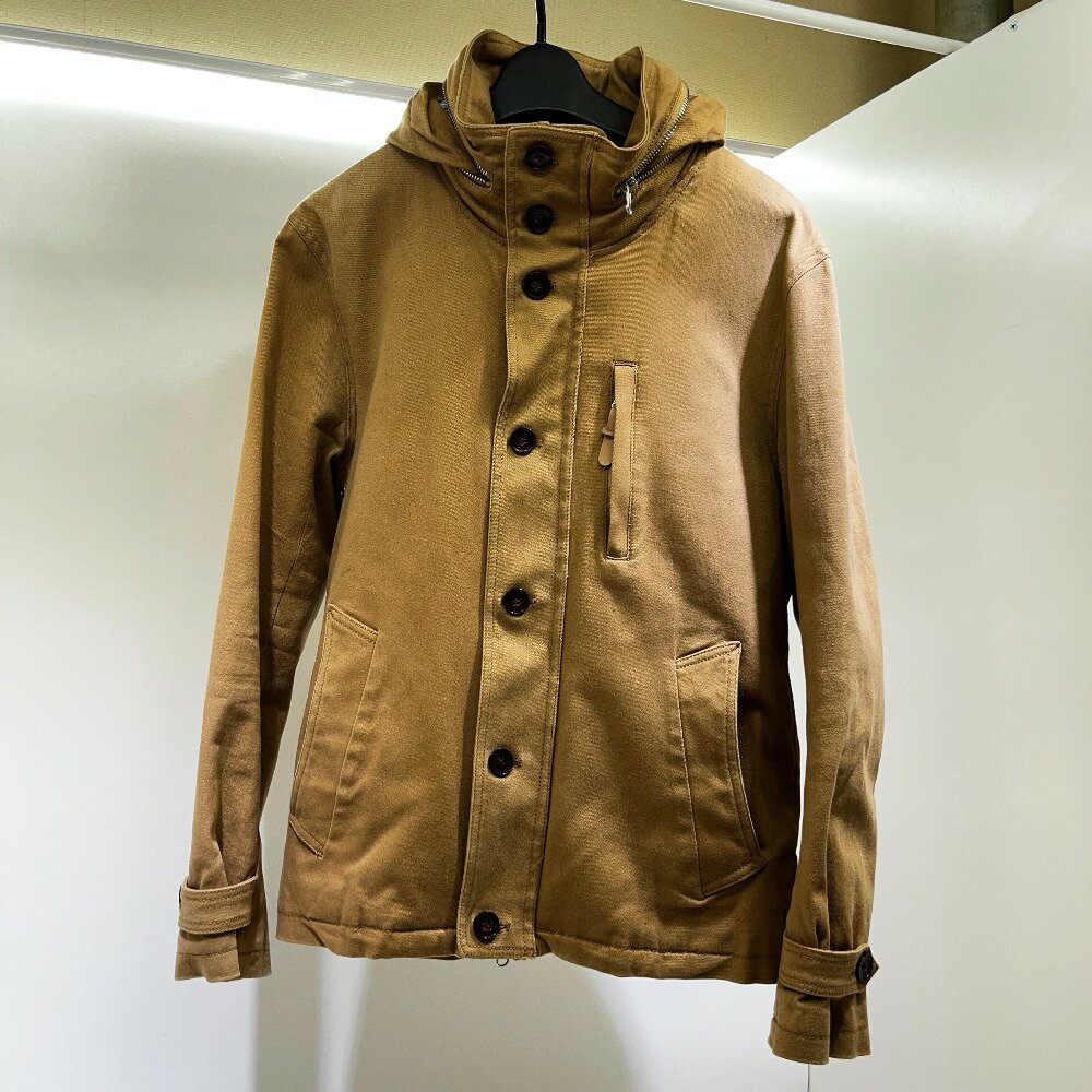 【中古】 ブラウン Mitsumine コート Mサイズ M-014-AW15 綿100％ 引手部本革 アウター 06w8779 【三郷..