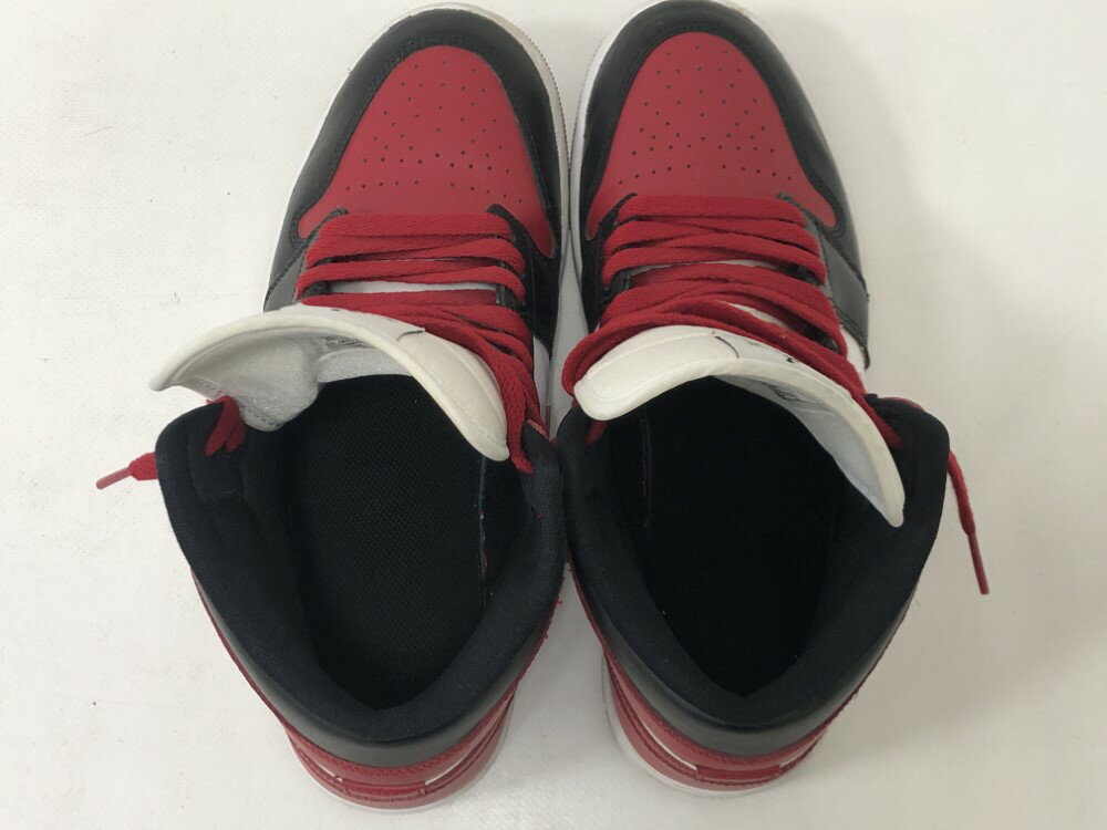 【中古】 Nike WMNS Air Jordan 1 Mid ""Bred Toe""　 ナイキ ウィメンズ エアジョーダン1 ミッド ""ブレッド トゥ"" BQ6472-079 ブラック/ホワイト/ジムレッド 28.5cm スニーカー 07w25103 【大和店】