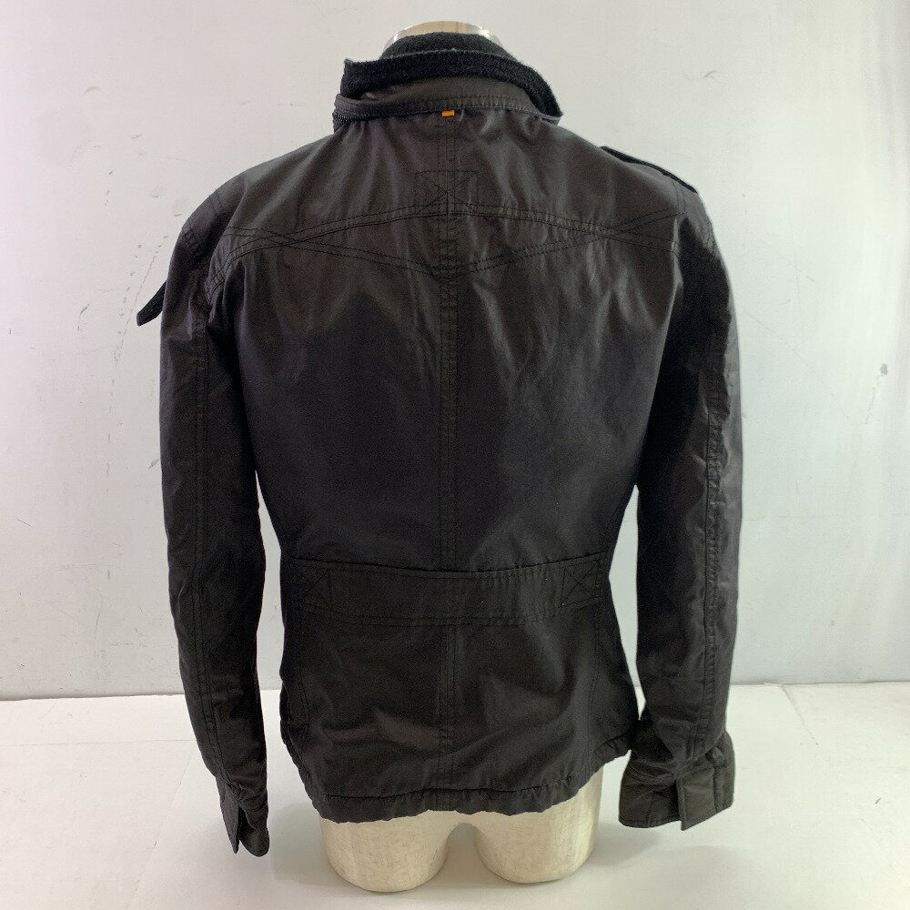 04w3256▽※【中古】HUGO BOSS ヒューゴボス BOSS ORANGE オイルジャケット ブラック US36R【八王子店】