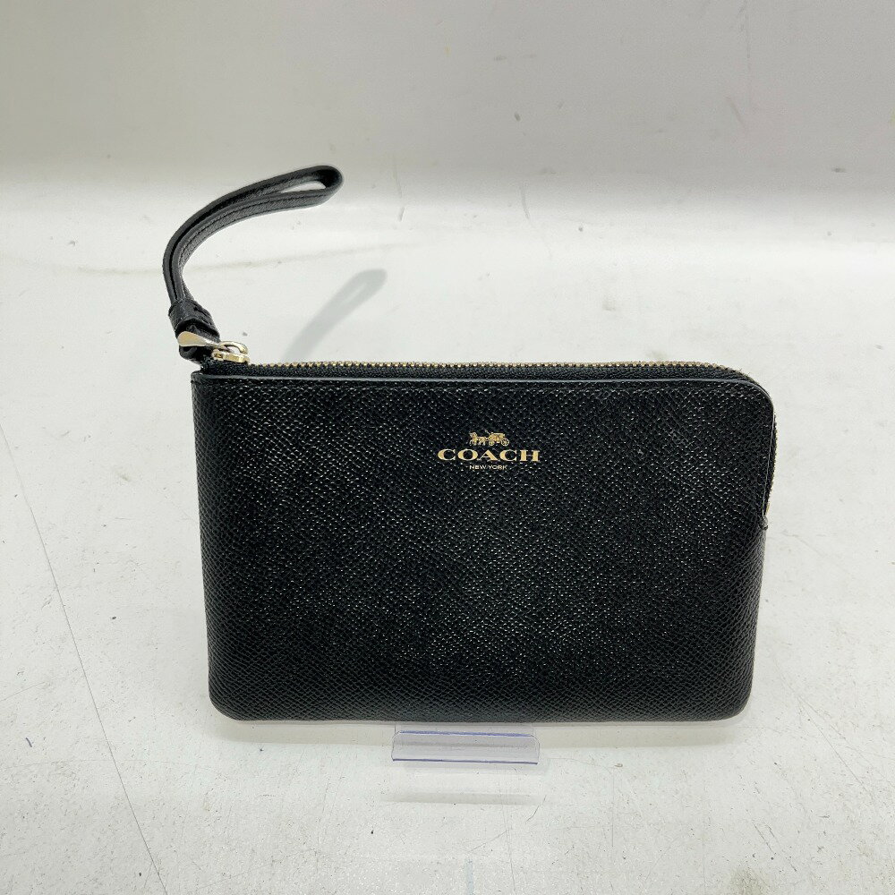 【中古】 COACH コーチ ジップ リストレット ポーチ 財布 小銭入れ 革小物 ブラック ポーチ 06w9121 【三郷店】