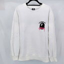 【中古】 ステューシー STUSSY×A BATHING APE スウェット ホワイト サイズL メンズ コットン 05w11173 【館林店】