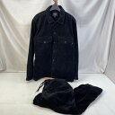 【中古】 ハフ HUF 【セットアップ】 エンブロイダリー コーデュロイ WiLD FLOWERS 3 CORD SHIRT メンズパンツ 上下サイズ違い ブラ...