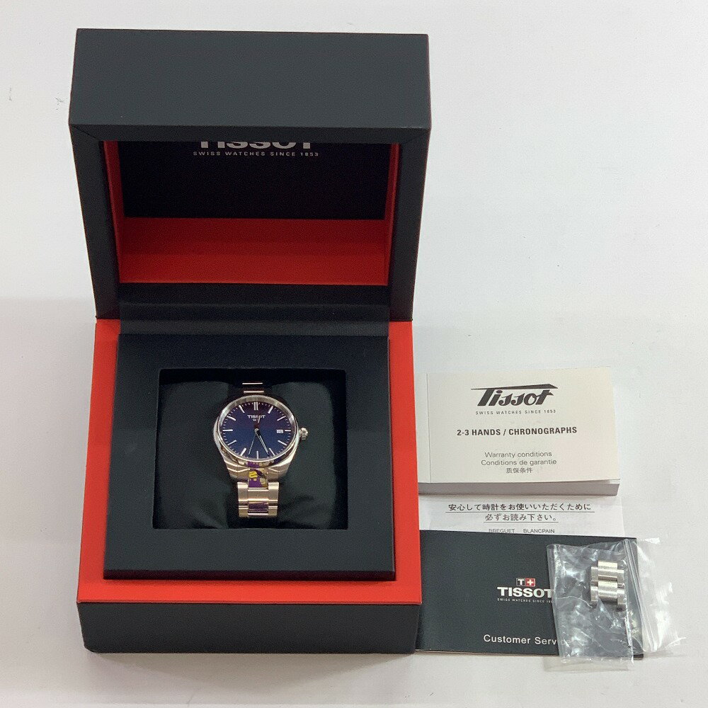 04w4121∞※【中古】 TISSOT ティソ PR100 腕時計 34mm ブルー文字盤 サファイアガラス ステンレススチール クォーツ 【八王子店】