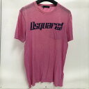 【中古】 ディースクエアード DSQUARED2 ダメージ加工Tシャツ ピンク サイズM イタリア製 メンズ 半袖Tシャツ 02w15420 【牛久店】(4)