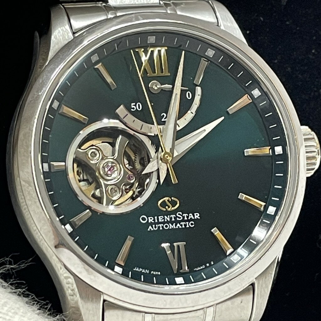 【中古】 ORIENT STAR オリエントスター パワーリザーブ アナログ腕時計 セミスケルトン 裏スケ コンテンポラリー 自動巻き 動確済 箱あり 腕時計 F6R4-UAA0 01w-4277 【結城店】