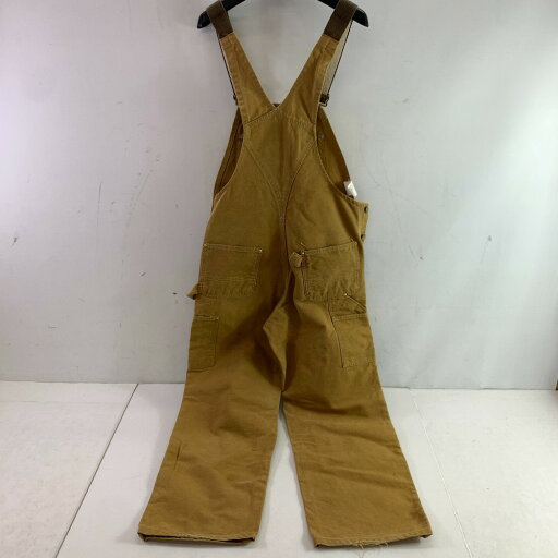 04w4272▽※【中古】90年代 USA製 Carhartt カーハート ダック ダブルニー ビブオーバーオール ブラウン メンズ W30 L30【八王子店】