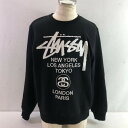 04w4152∞※【中古】 STUSSY ステューシー WORLD TOUR CREW スウェット Z3000SAS20 ブラック S 【八王子店】