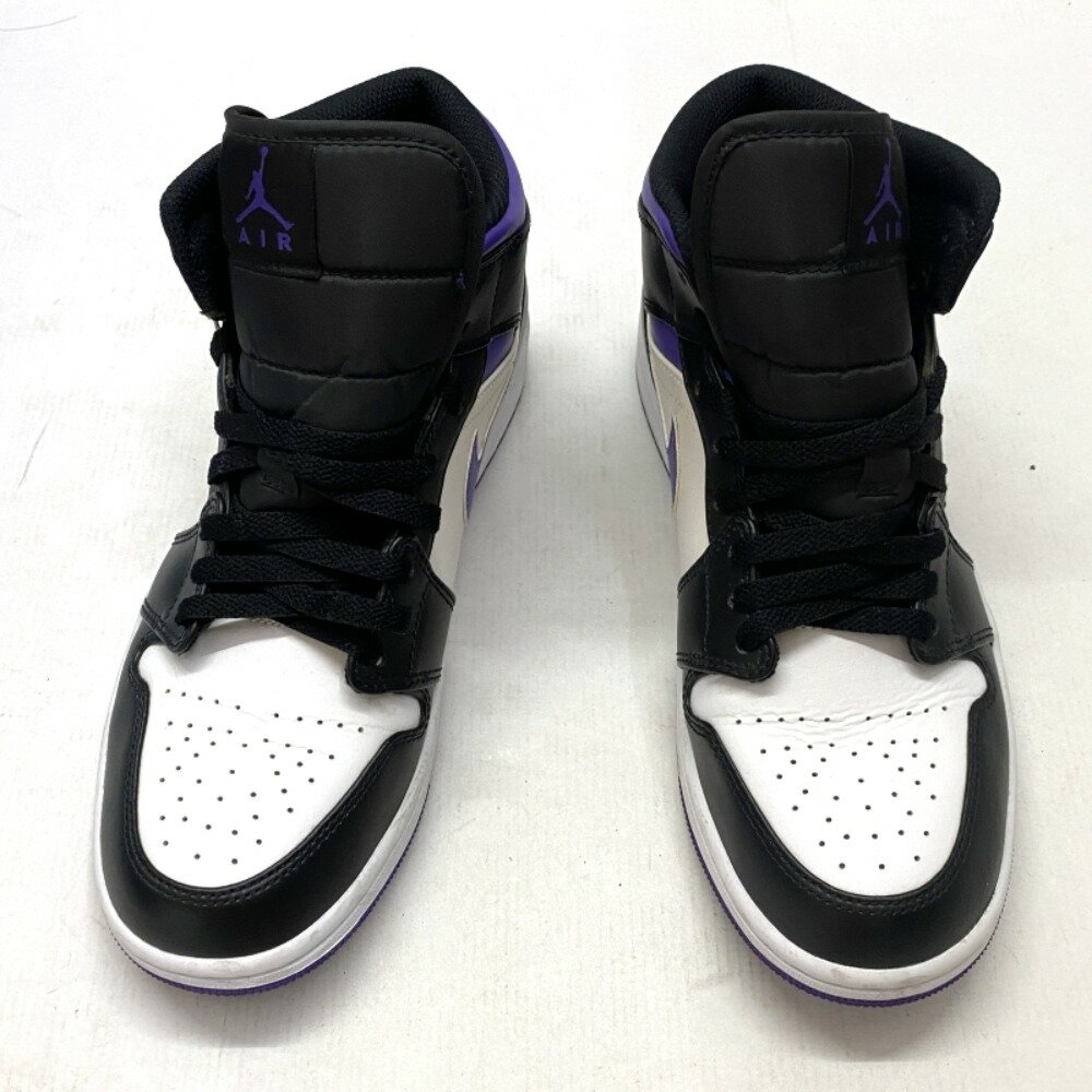 【中古】 Nike Air Jordan 1 Mid Black/Court Purple ナイキ エアジョーダン1 ミッド ブラック/コート パープル 27....
