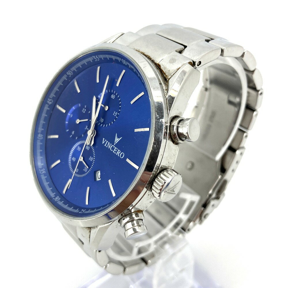 【中古】 ビンチェロ Vincero ブルー文字盤 腕時計 アナログ シルバー メンズ 05w12393 【館林店】
