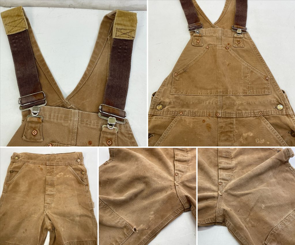 【中古】 カーハート Carhartt 70s オーバーオール ボタンフライ ヴィンテージ ブラウン メンズ オーバーオール 01w-4829 【結城店】