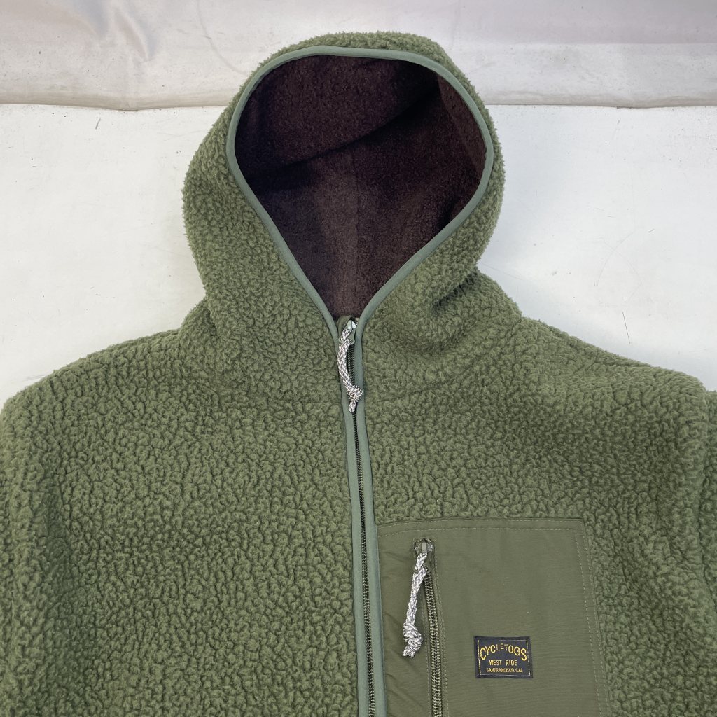 【中古】 ウエストライド WESTRIDE CYCLE TOGS サイクルトグス フリースパーカー グリーン サイズM 日本製 メンズ アウター ポリエステル 01w-4970 【結城店】
