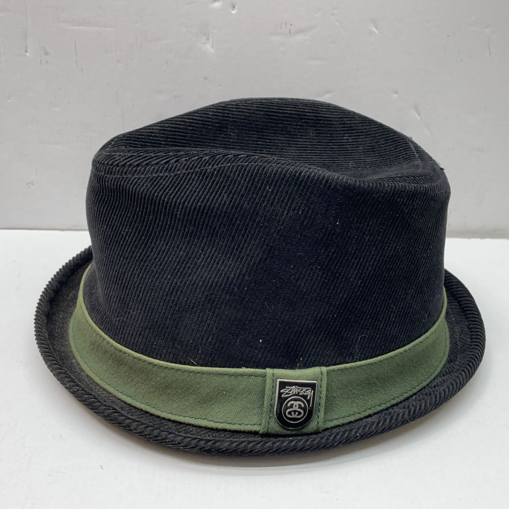 【中古】 ステューシー STUSSY Fedora Hat フェドラハット 中折れハット 帽子 S/M ブラック 中国製 メンズ ハット コットン 01w-5013 【結城店】
