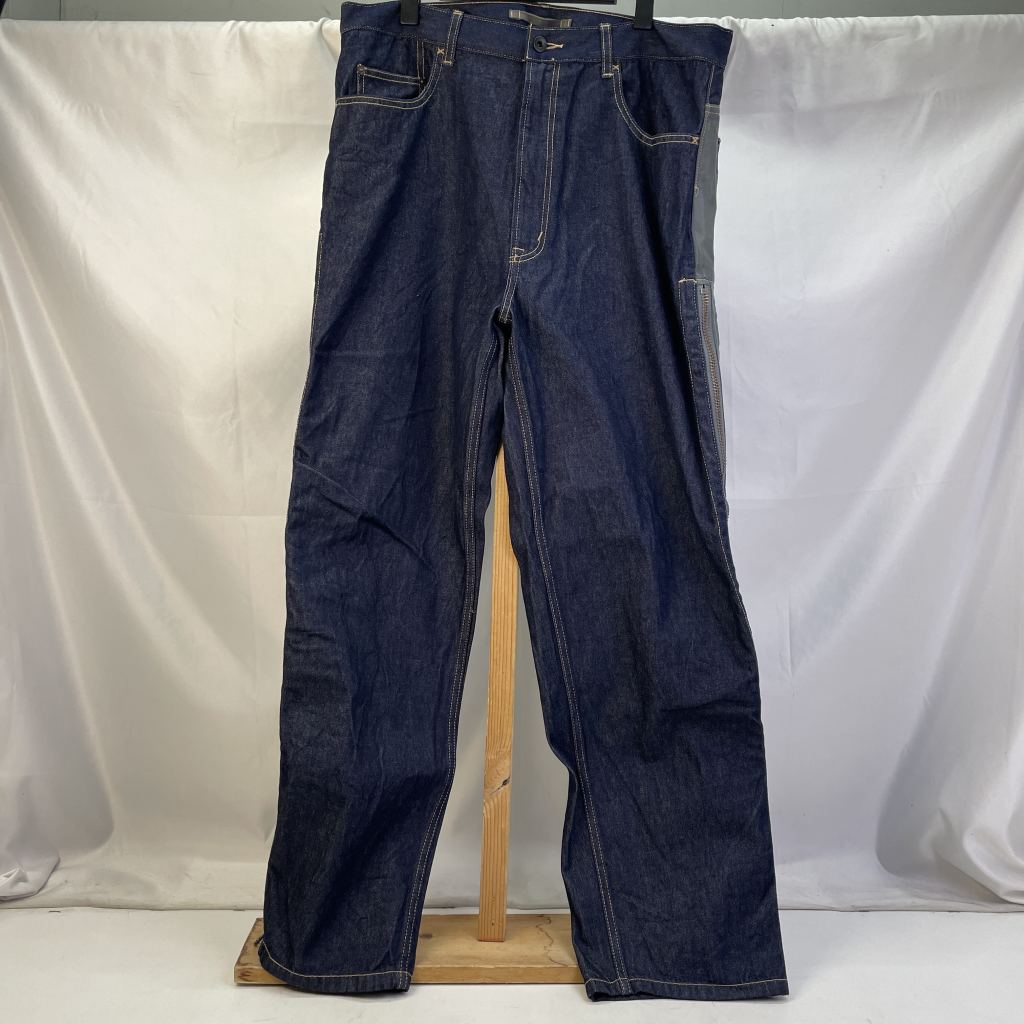 【中古】 アヴィレックス AVIREX CROSSOVER 5POCKET DENIM PANTS タグ付き デニムパンツ ジップフライ ブルー サイズXXL 中国製 メンズ コットン 783-4211003 01w-5036 【結城店】
