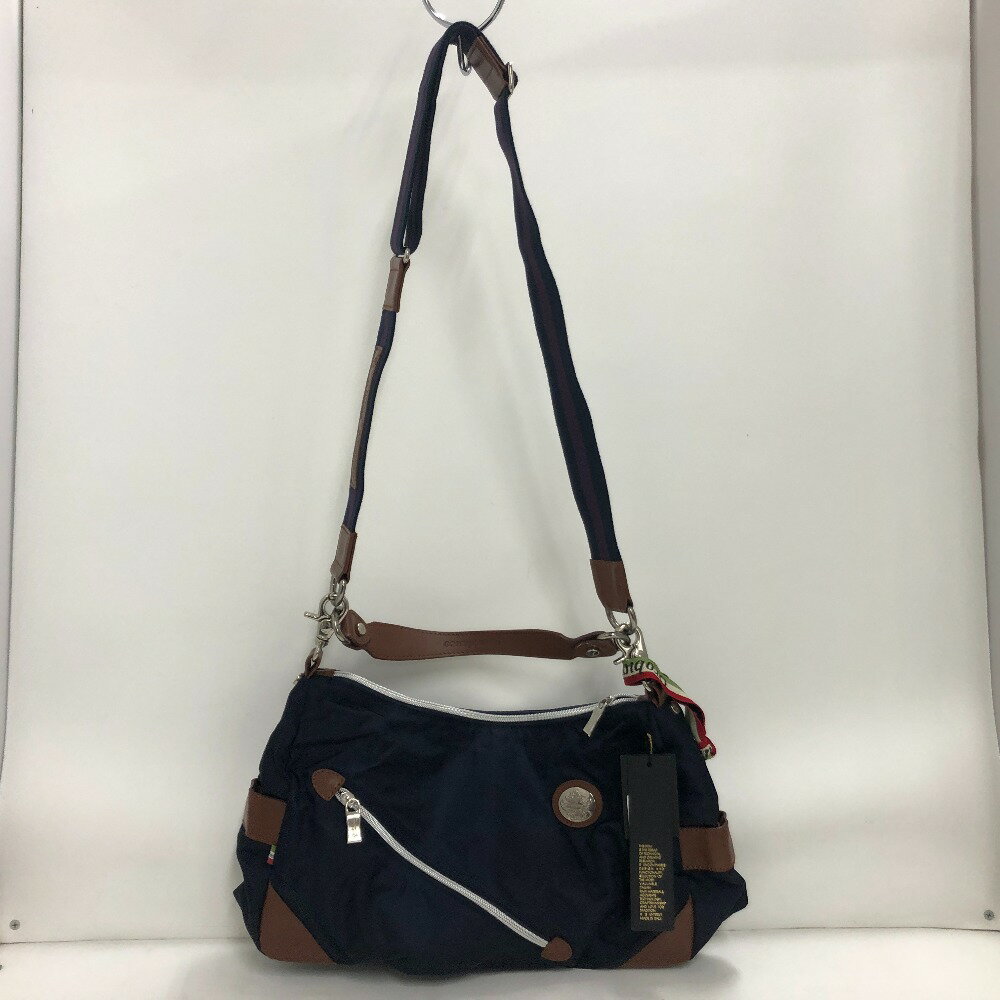 【中古】 オロビアンコ Orobianco ネイビー イタリア製 メンズ タグ・保存袋あり ショルダーバッグ 02w..