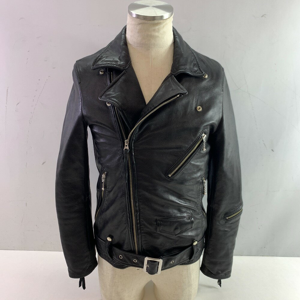 04w4876▽※【中古】nano universe ナノユニバース ダブルライダース メンズ NUC73L00879SH オイルドヴィンテージWライダース ラムレザー 羊革 ブラック S【八王子店】(4)