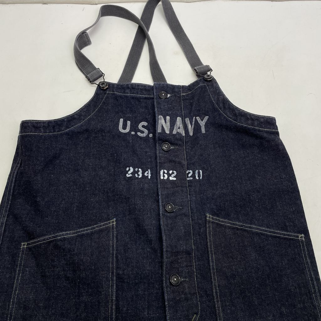 【中古】 COLIMBO コリンボ Old Midshipmen’s Bib Overall “Nameless Naval Personnel” ブルー サイズXL 日本製 メンズ オーバーオール コットン 01w-5242 【結城店】