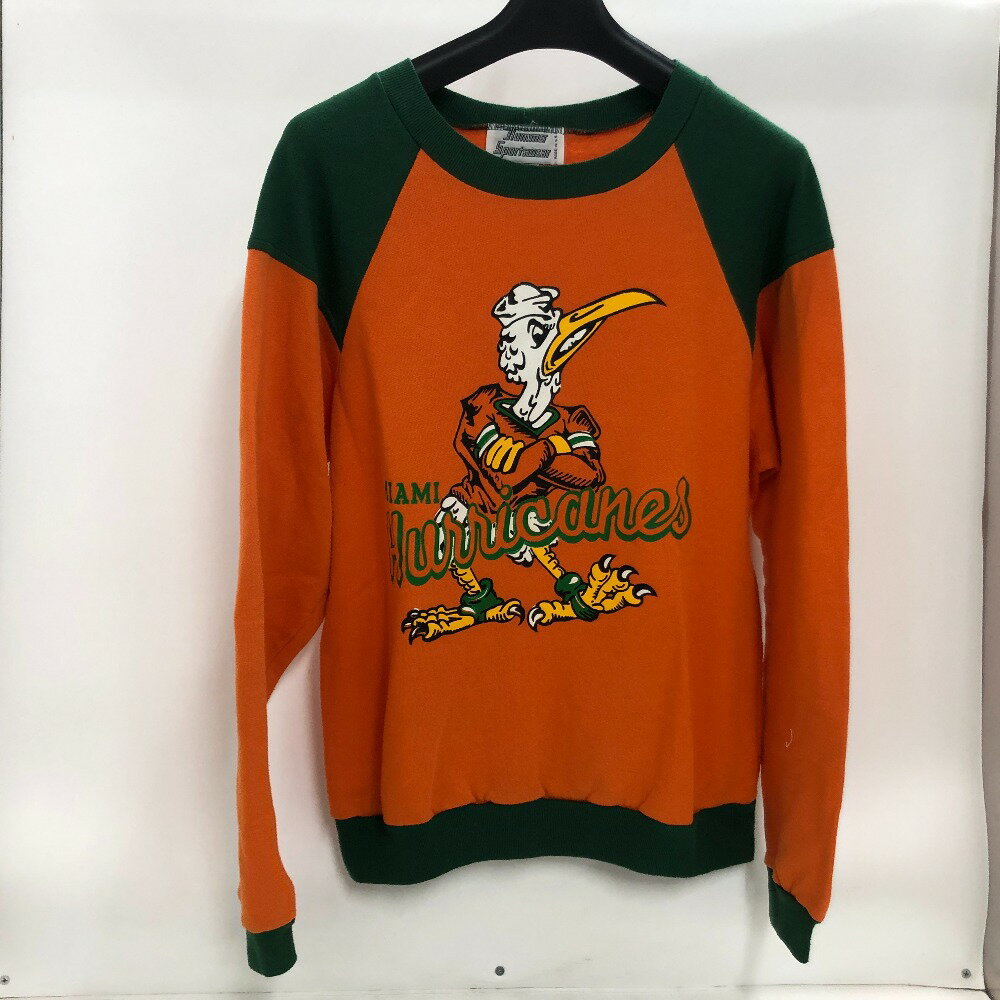 【中古】 Hummer Sportswear 90’s プリントスウェット 薄手 裏起毛 オレンジ サイズXL USA製 メンズ スウェット ポリエステル 02w19499 【牛久店】(4)