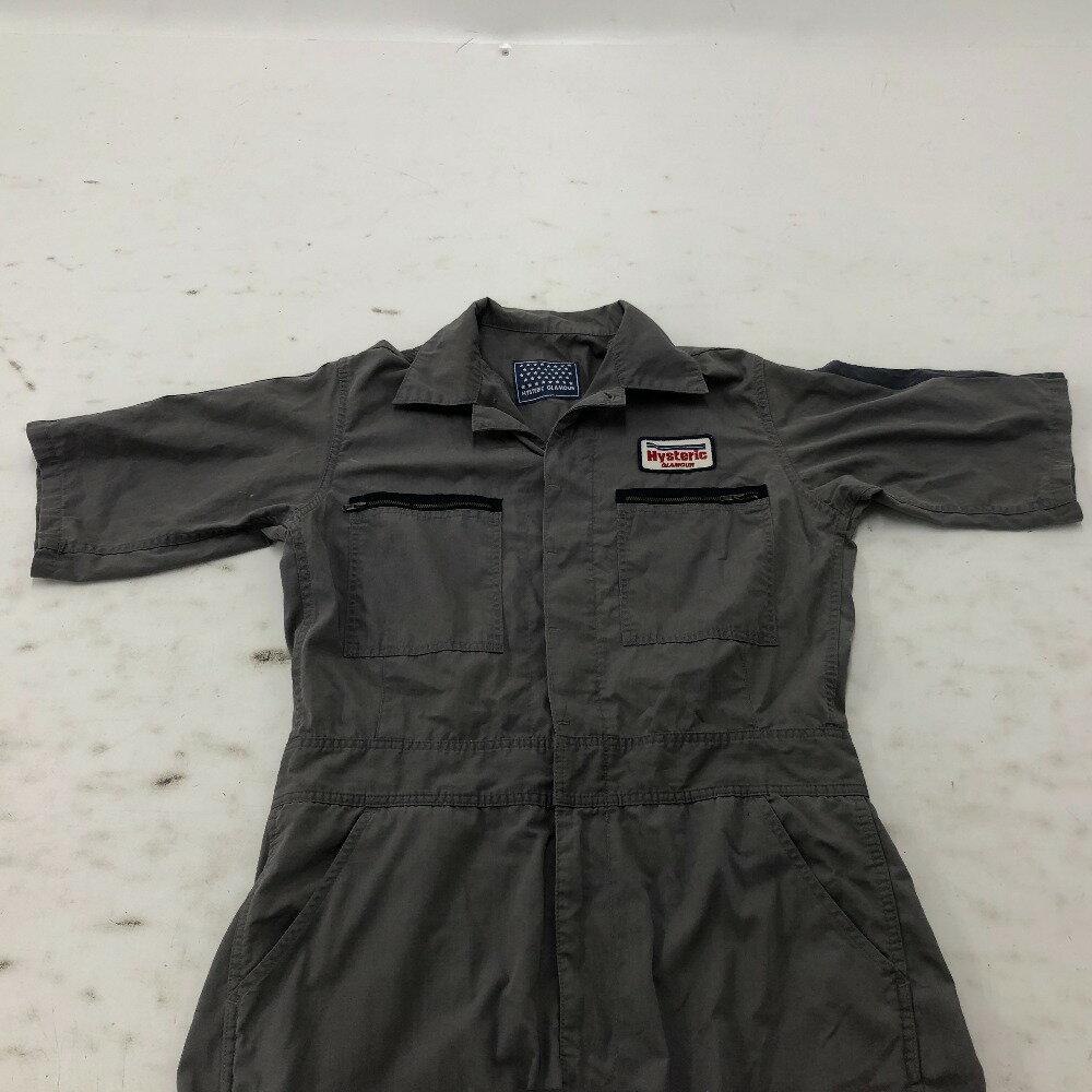 【中古】 ヒステリックグラマー HYSTERIC GLAMOUR ジャンプスーツ つなぎ グレー サイズFREE 日本製 オーバーオール コットン 2AP-2780 02w18969 【牛久店】