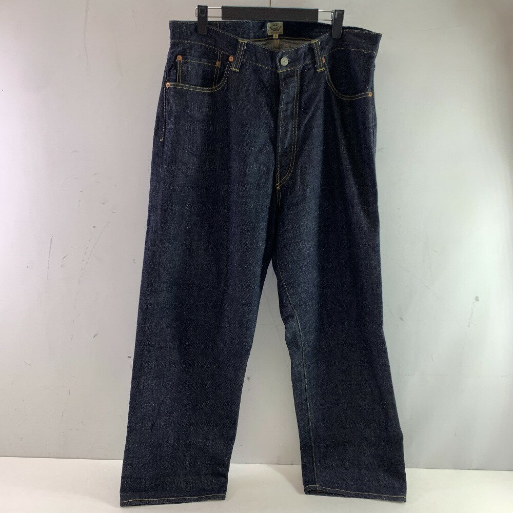 楽天トレーダー　楽天市場店04w5030▽※【中古】gold ゴールド GL42472A RECYCLED WASTE SUVIN COTTON YARN 11.5oz. DENIM 5POCKET WIDE PANTS メンズ デニムパンツ ジーンズ ジーパン L【八王子店】