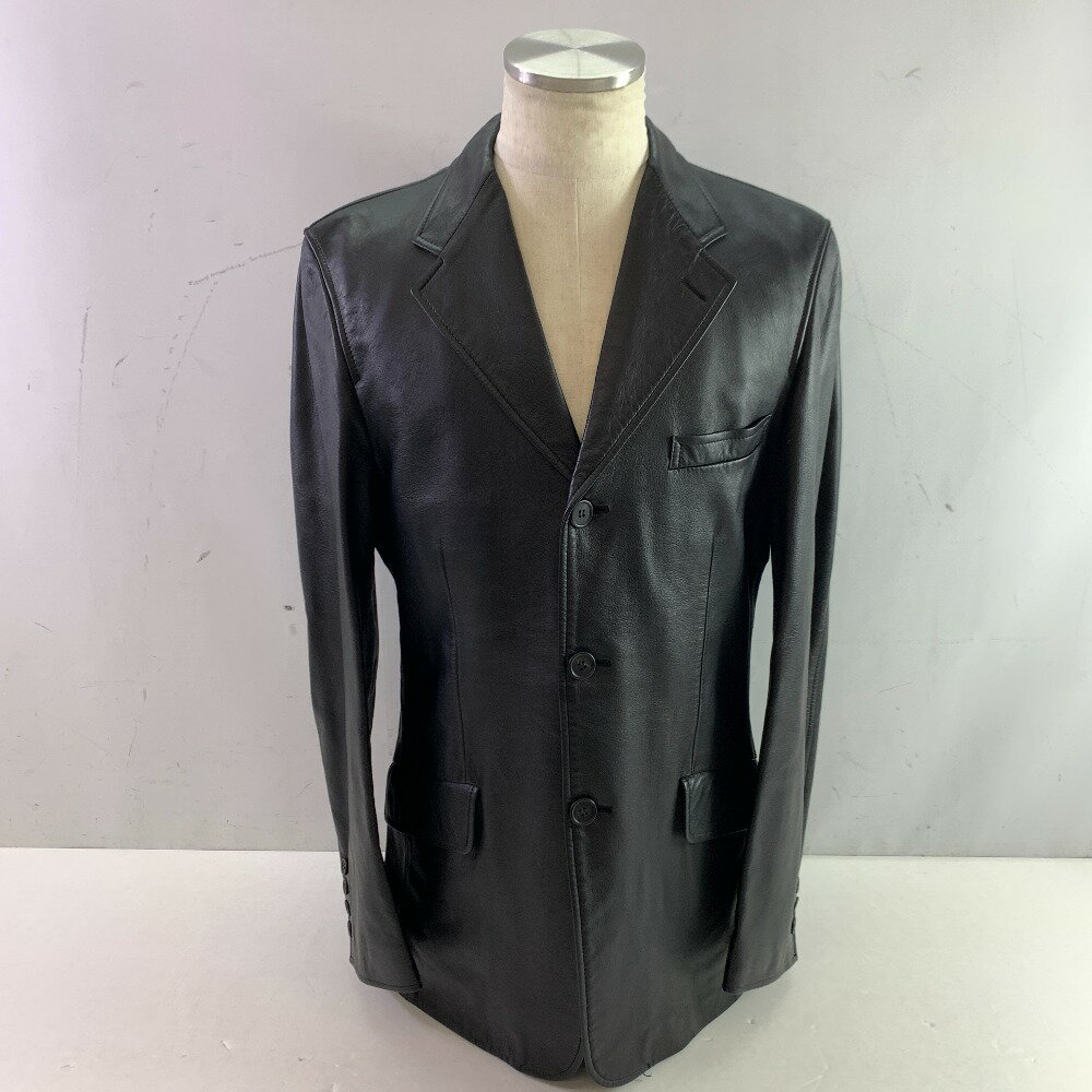 04w5119▽※【中古】Paul Smith ポールスミス レザージャケット 643317 ブラック Lサイズ 韓国製【八王子店】