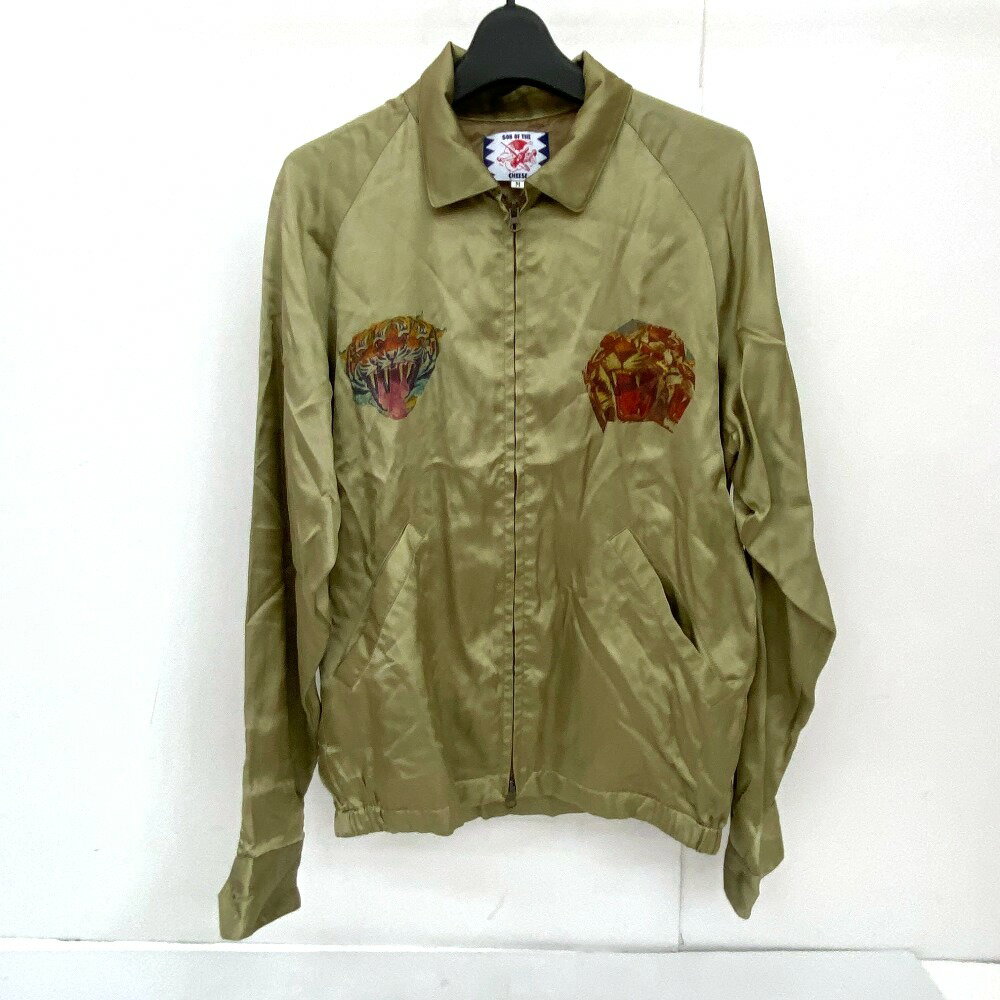 【中古】 SON OF THE CHEESE サノバチーズ MOON SKA JKT ムーン サテン スカジャン カーキグリーン サ..
