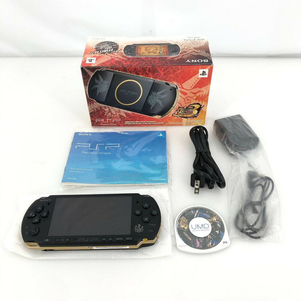 【中古】 【PSP】PSP 本体 箱あり PSP-3000 モンスターハンターポータブル 3rd ハンターズモデル ソフト付き ＊動作確認済み＊ 05w15820T 【館林店】