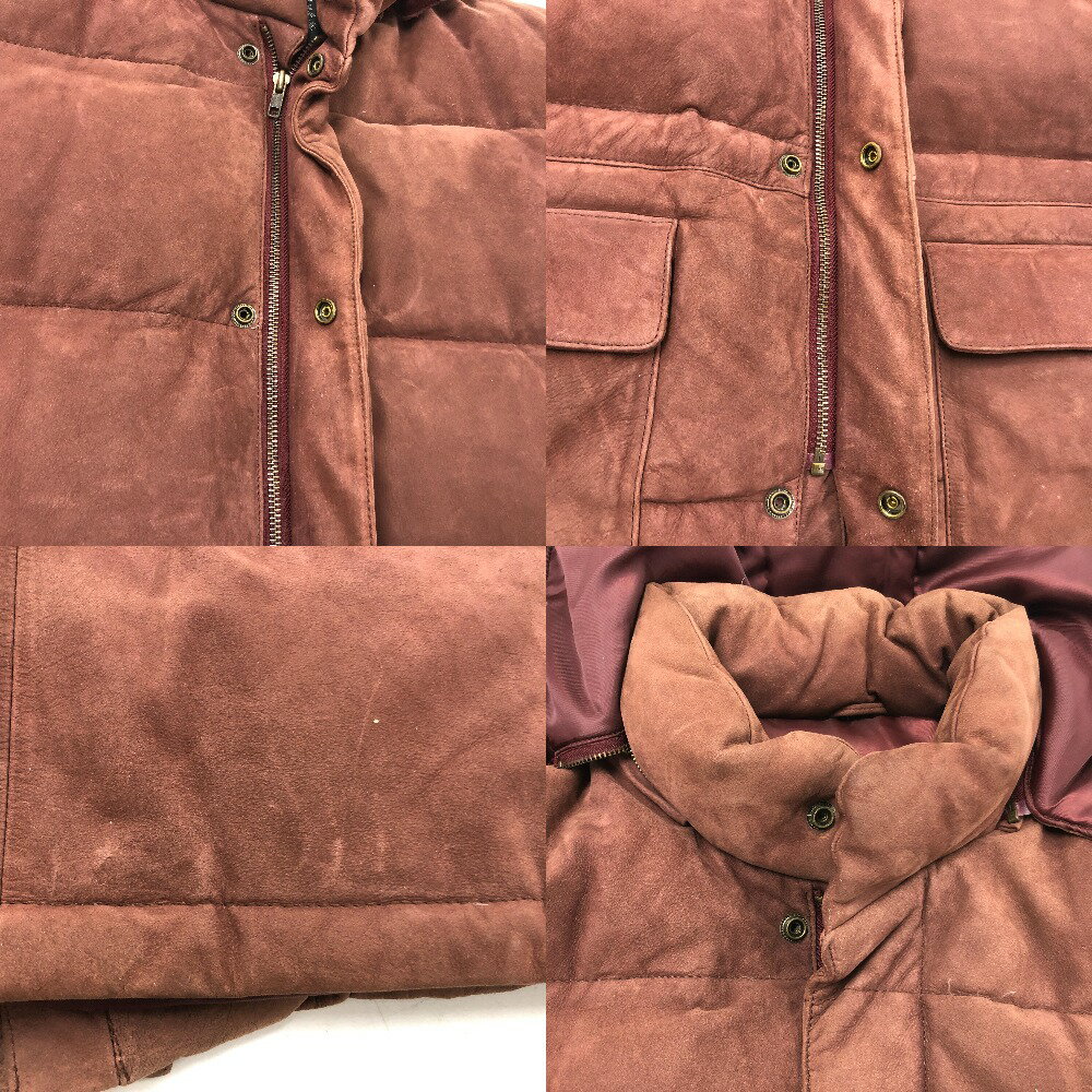 【中古】 MERTON OXFORD レザーダウンジャケット ブラウン サイズL 中国製 メンズ ダウンジャケット 牛革 02w20646 【牛久店】