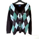 【中古】 thisisneverthat ディスイズネバーザット Argyle Cardigan アーガイル柄 ブラック×グリーン サイズS メンズ ストリート...
