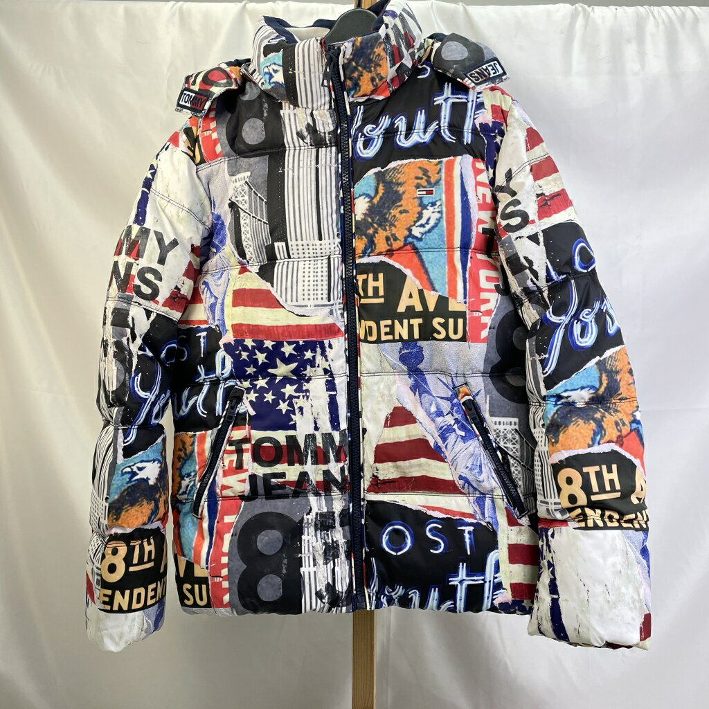 乐天商城 - 【中古】 TOMMY JEANS 総柄中綿ジャケット 厚手 アウター ポリエステル サイズS メンズ 01w-6340 【結城店】