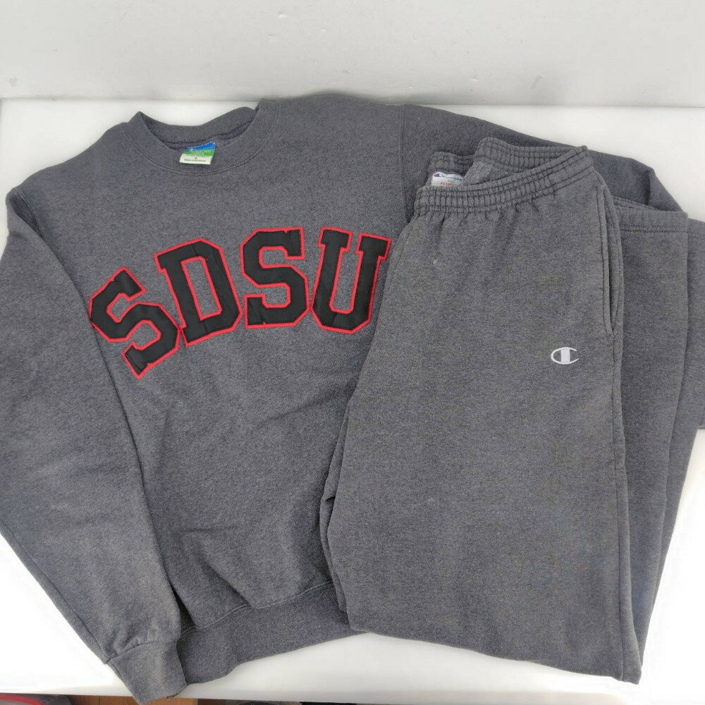 CHAMPION - 【中古】 チャンピオン Champion SDSU カレッジスウェット 上下セット ダークグレー メンズ セット 05w19635 【館林店】