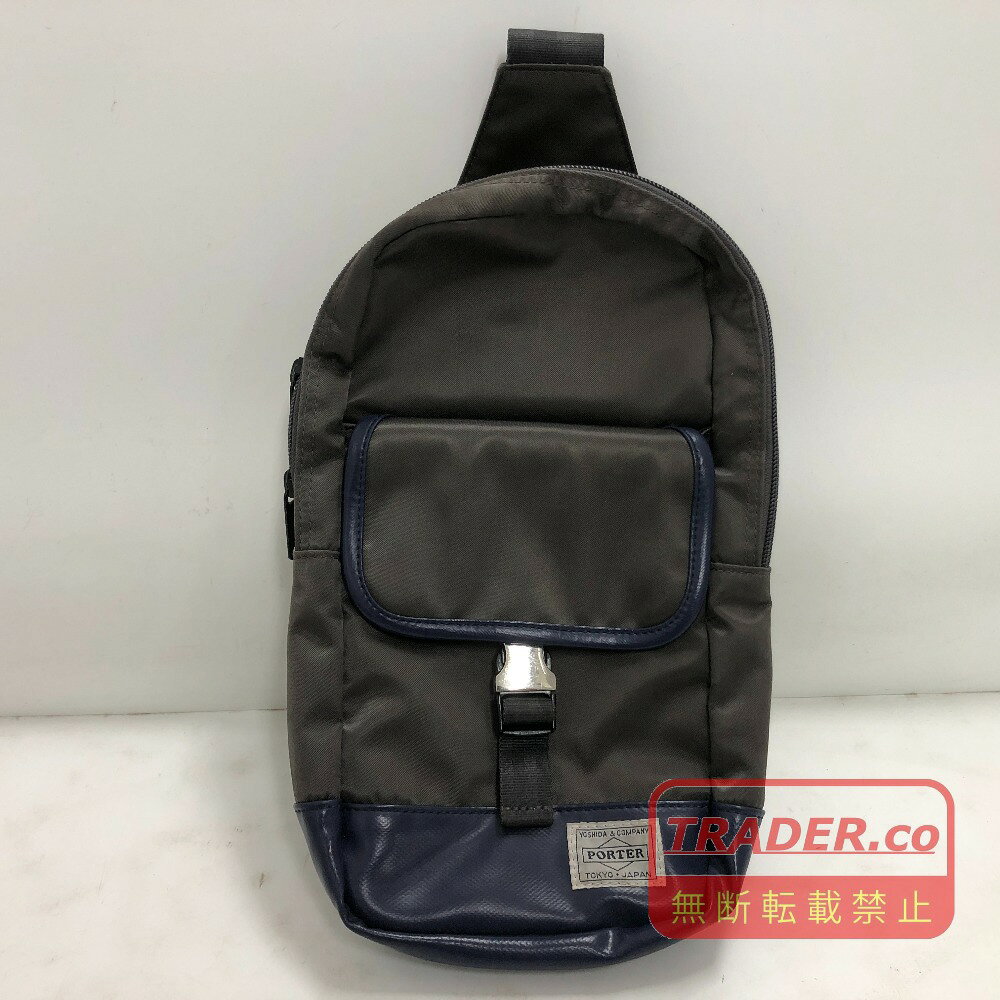 乐天商城 - 【中古】 ポーター PORTER グレー 日本製 メンズ ボディバッグ 02w24457 【牛久店】