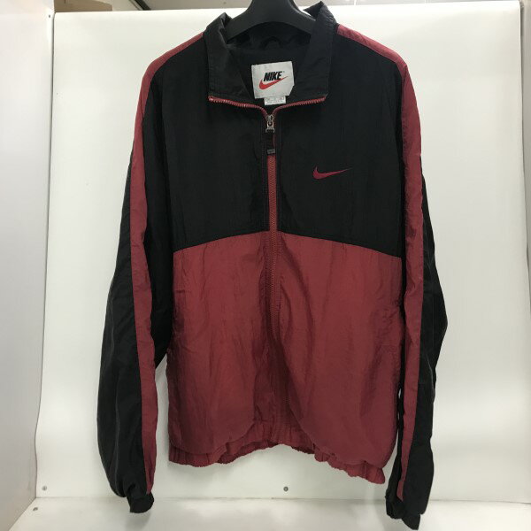 Nike 赤黒 Mサイズ ジャケット　銀タグ 激レア】90s'銀タグ/NIKEナイキ/トラックジャケット/刺繍ロゴ/M