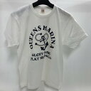 【中古】 THE FLATHEAD (フラットヘッド) QUEEN MARINA プリント 半袖Tシャツ TD-57W サイズ38 白 ホワイト 紺 ネイビー 02r16726 中古品 【牛久店】