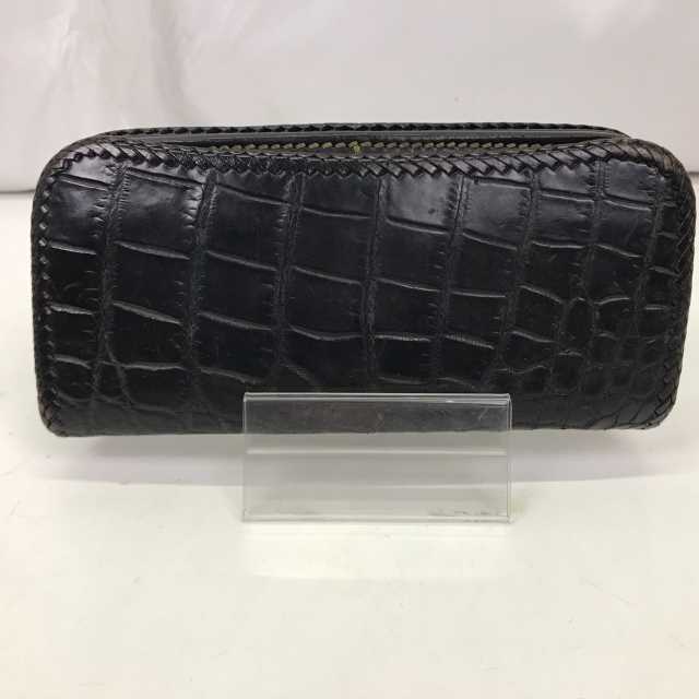 【中古】SAAD サード ロング ウォレット 長財布 クロコダイルレザー BLACK 黒 ブラック 中古品 01r1668