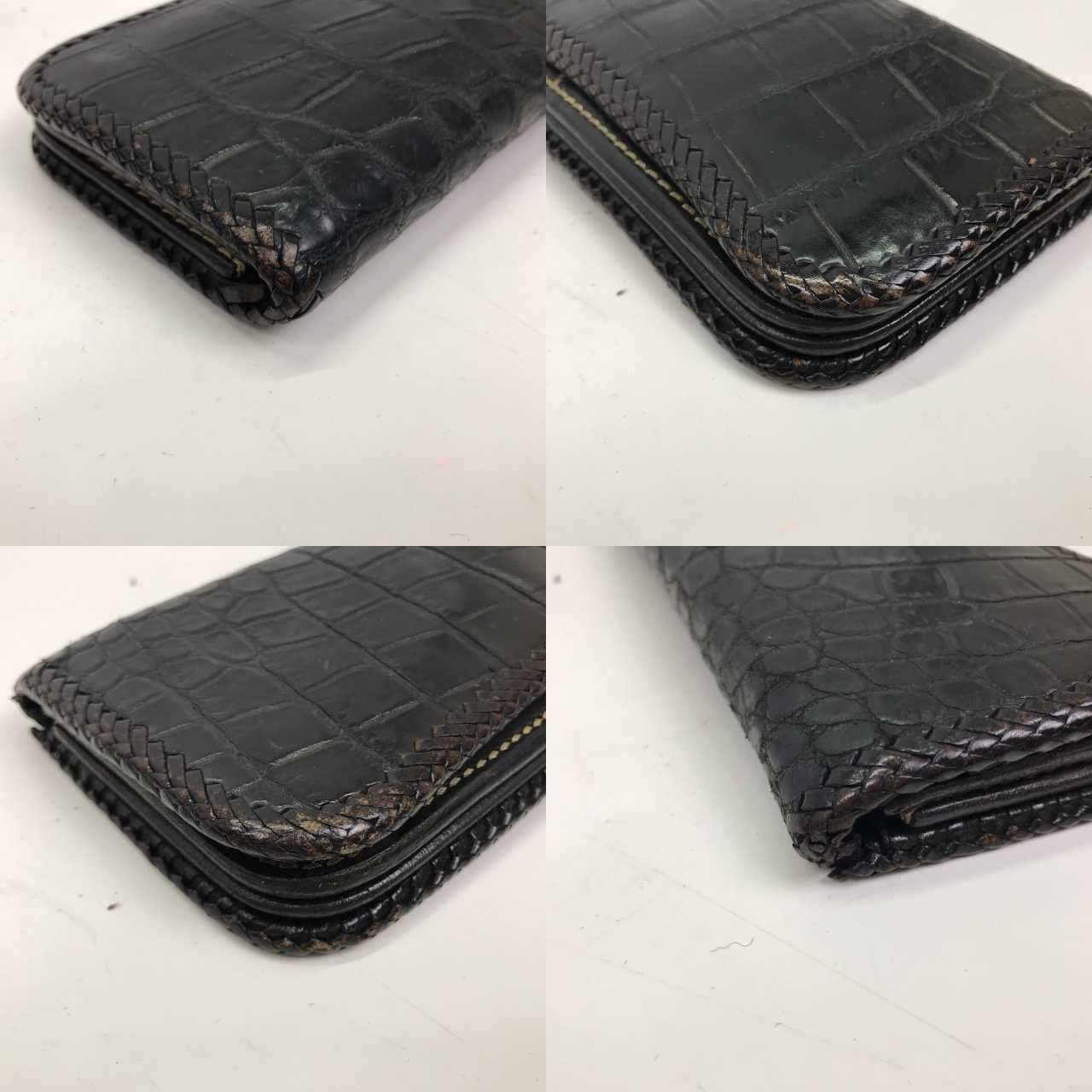 【中古】SAAD サード ロング ウォレット 長財布 クロコダイルレザー BLACK 黒 ブラック 中古品 01r1668