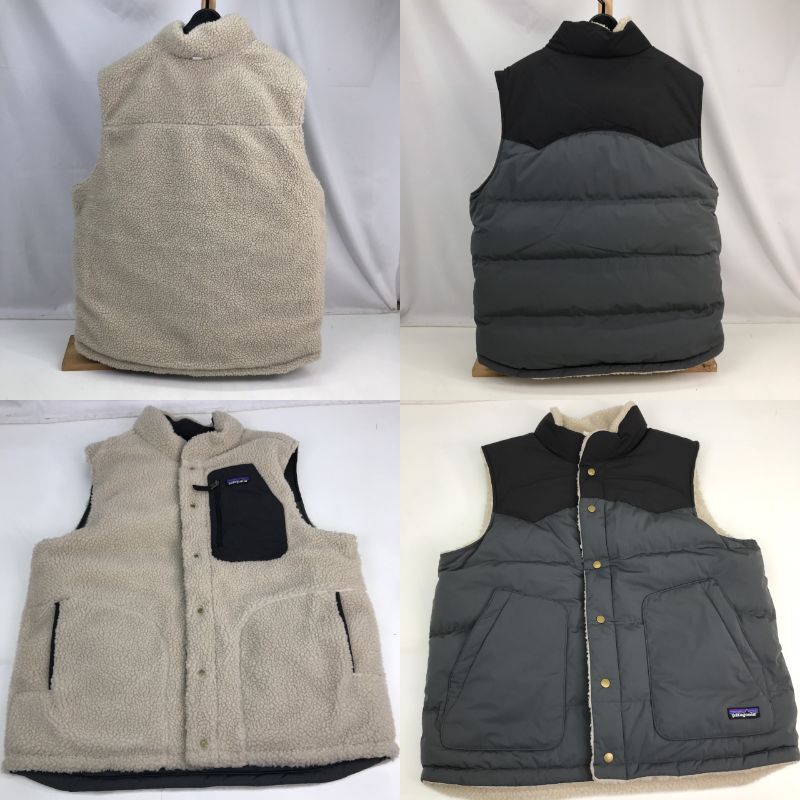 【中古】PATAGONIA パタゴニア リバーシブル ダウンベスト RN51884 STY27588 アウトドア メンズ サイズL 白×紺 ホワイト×ネイビー WHITE×NAVY 中古品 01r2328