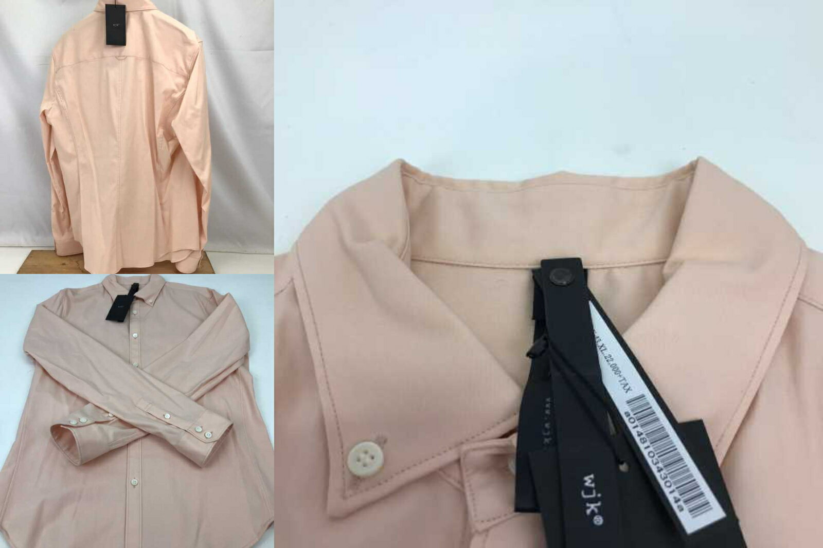 【中古】WJK ダブルジェーケー シンプル ボタン ダウン L/S シャツ タグ付き 4812-36i ピンク系 サーモンピンク サイズXL 中古品 01r2583
