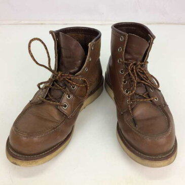 【中古】REDWING レッドウィング ワークブーツ アイリッシュセッター 刺繍羽タグ 靴 シューズ メンズ サイズ7E 1999年-2003年 茶色 BROWN ブラウン 箱なし 中古品 01r3080【結城店】