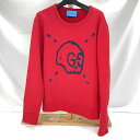 【中古】GUCCI グッチ ゴーストトレーナー サイズM 長袖 赤 RED イタリア製 メンズ ハイブランド 中古品　01r8147【結城店】