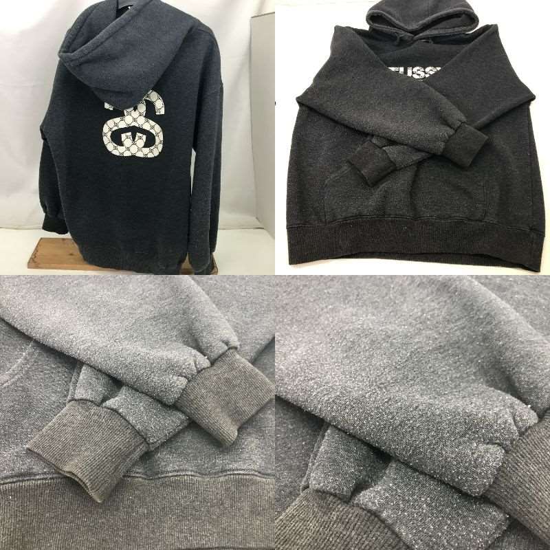 【中古】STUSSY ステューシー OLD STUSSY パーカー SSモノグラム プルオーバー USA製 サイズL N゜4 毛玉あり 中古品 01r5324【結城店】