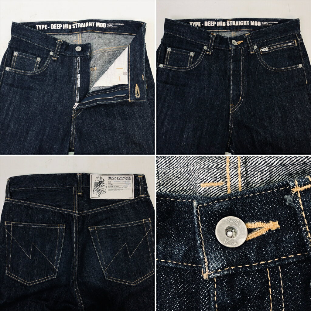 【中古】NEIGHBORHOOD ネイバーフッド DEEP MID STRAIGHT デニムパンツ LOT11EX 111DCNH-PTA06 サイズS メンズ ボトムス ズボン ネイビー ブルー 青 01r9225 中古品【結城店】