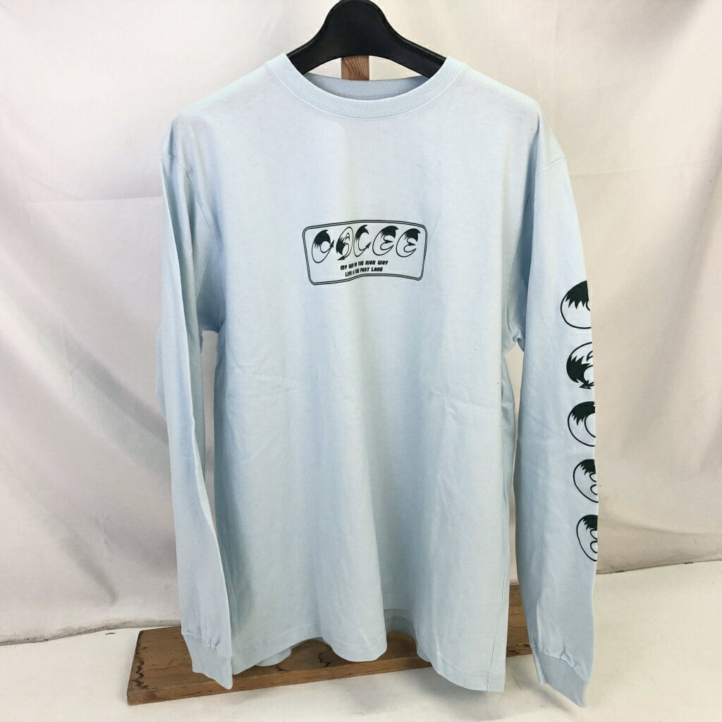 【中古】CALEE キャリー Box Logo L/S t-shirt ロゴTシャツ CL-21AW005 Lサイズ メンズ トップス 長袖 ブルー 水色 タグ付き 01r9126 中古品【結城店】